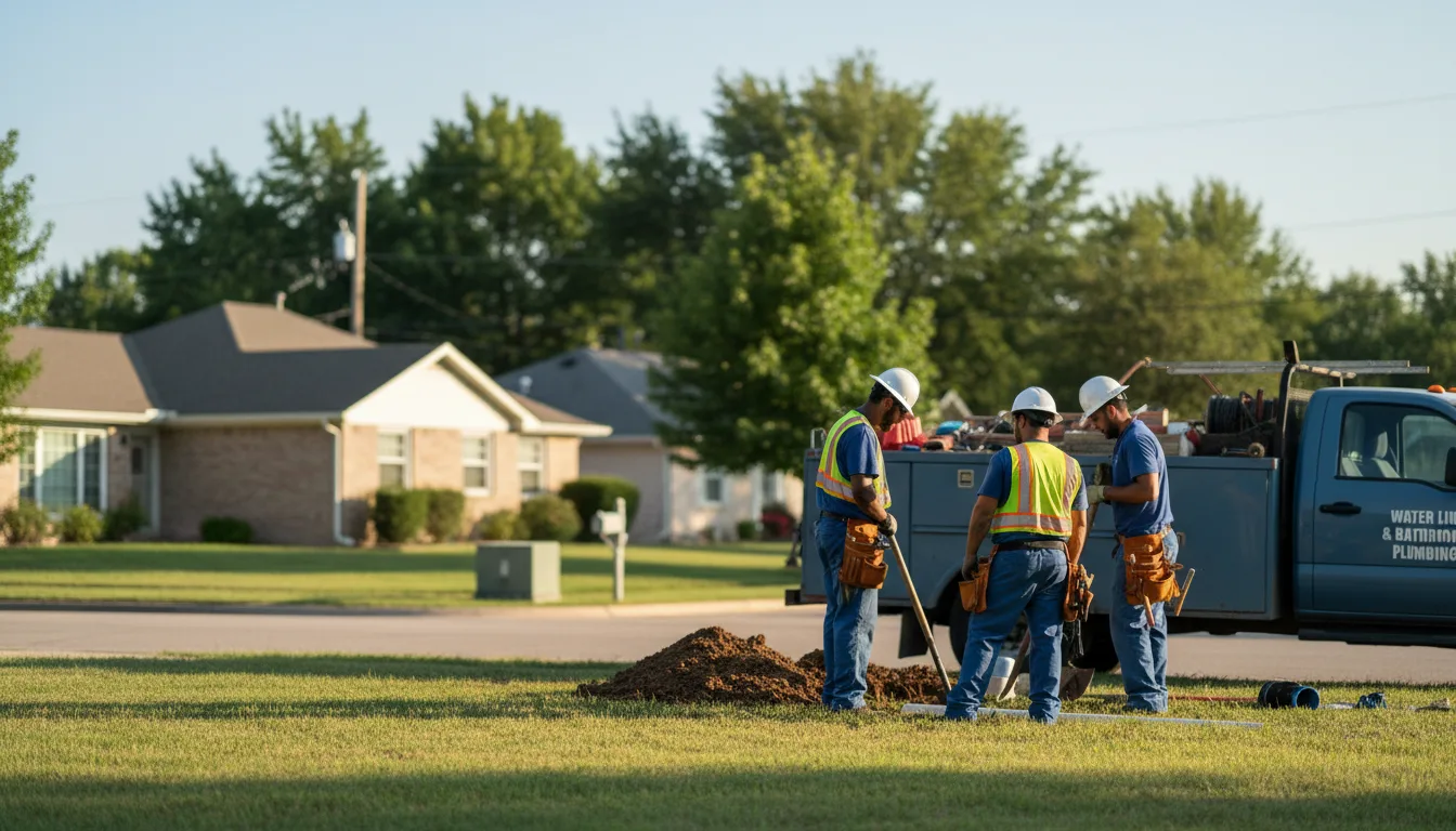 Residential water line and bathroom plumbing service in Slick, OK